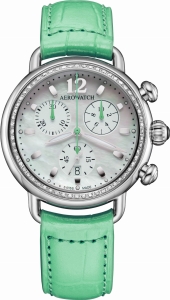 Aerowatch 1942 Chronolady PASTEL GREEN A 81105 AA03 DIA